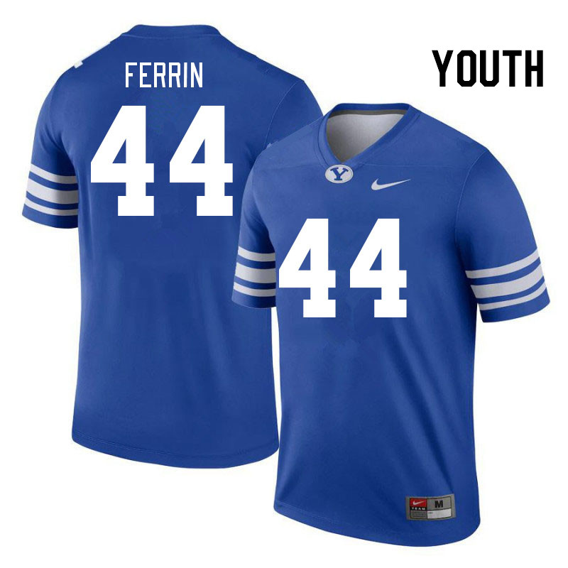 Youth #44 Will Ferrin BYU Cougars College Football Jerseys Stitched-Royal - Click Image to Close